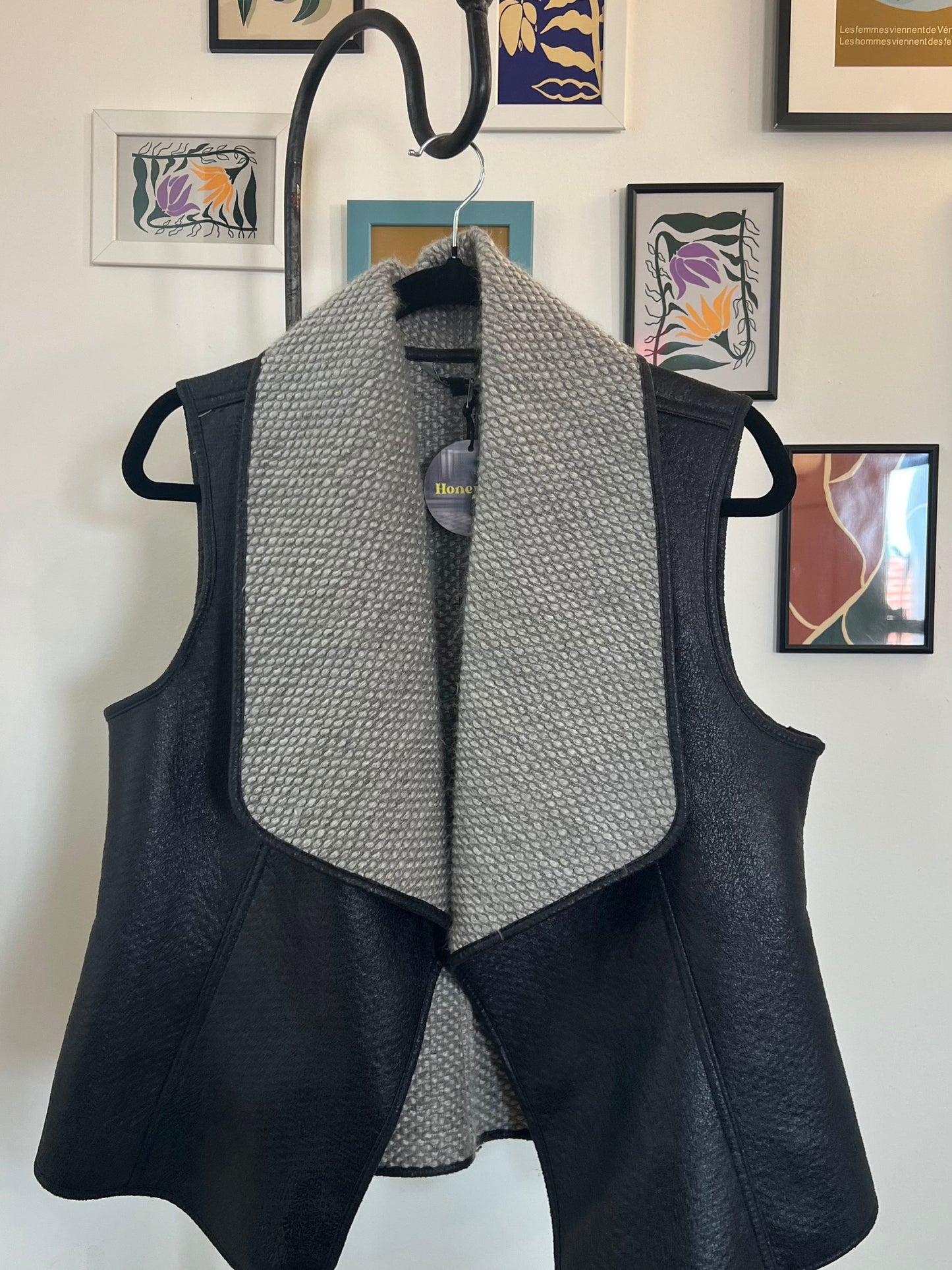 Veste laine et cuire