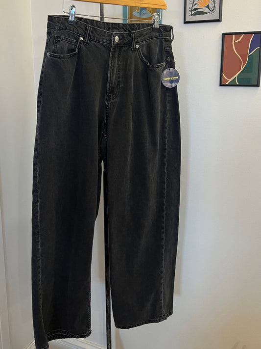 Jeans large gris foncé