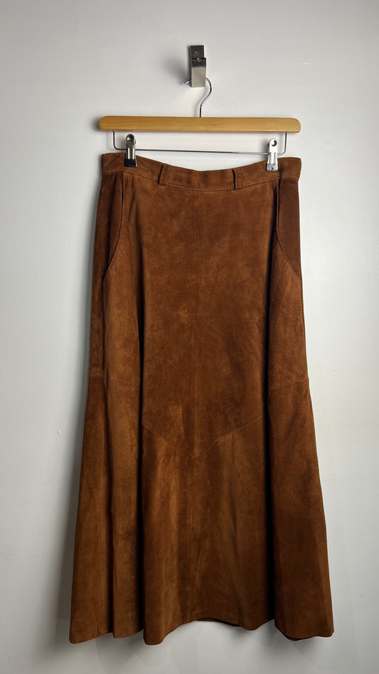 Jupe longue en suède