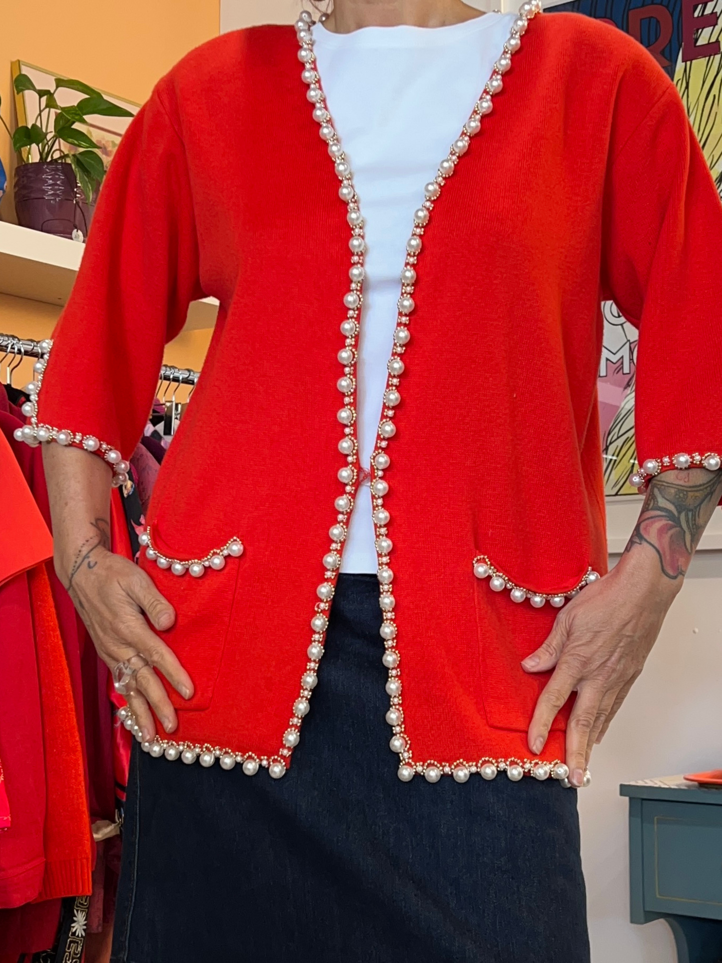 Veste vintage en perle