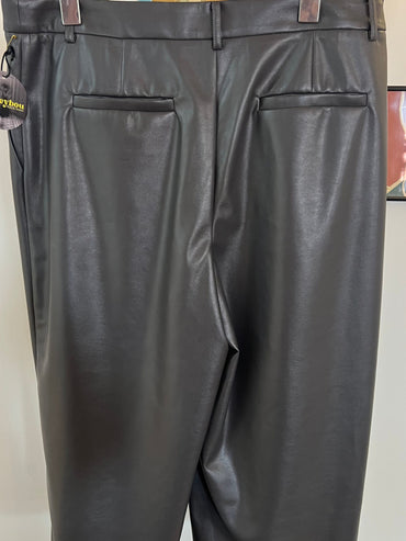 Pantalons large 7/8 simili cuire