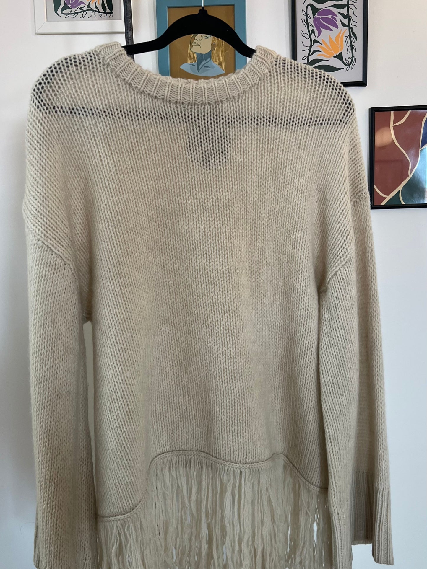 Chandail en laine à frange