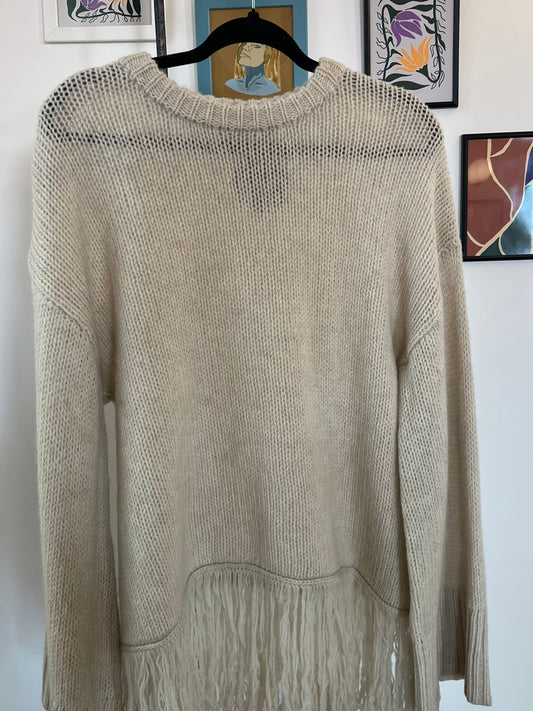 Chandail en laine à frange