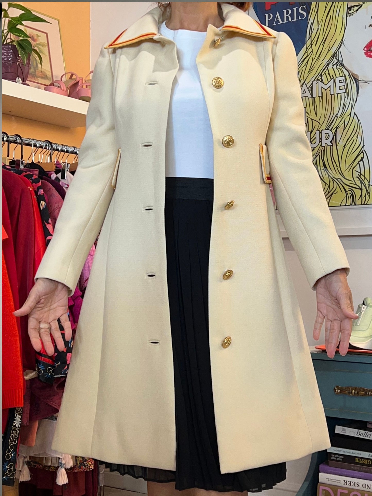 Veston long vintage 100% laine