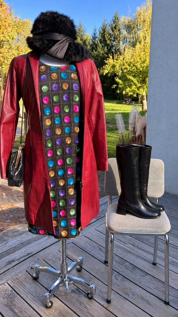 Robe sequins disco vintage multicolore